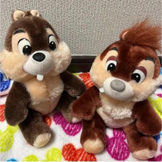 ディズニー(Disney)の希少！レア！レトロ！チップとデールぬいぐるみ　ディズニーランドタグ(ぬいぐるみ)