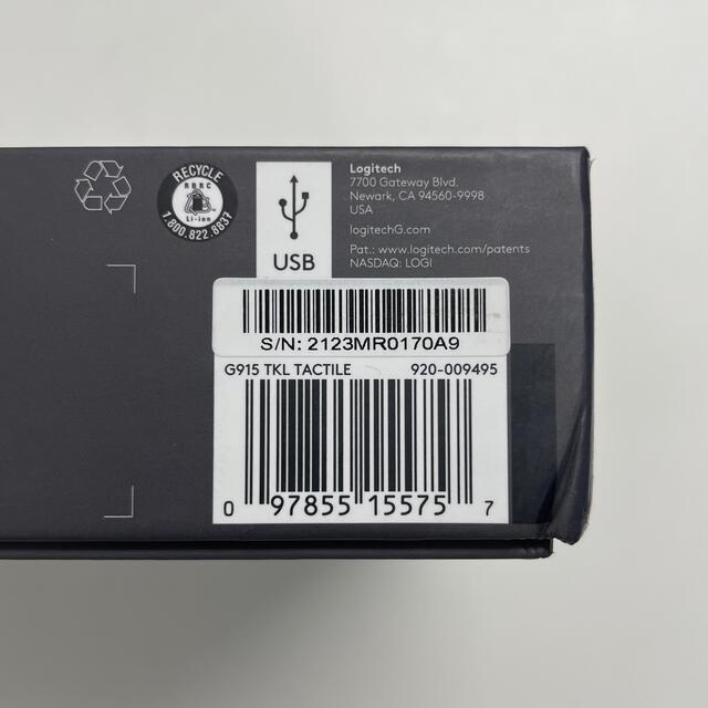 Logitech  G915 TKL Tactile US配列 Open box スマホ/家電/カメラのPC/タブレット(PC周辺機器)の商品写真