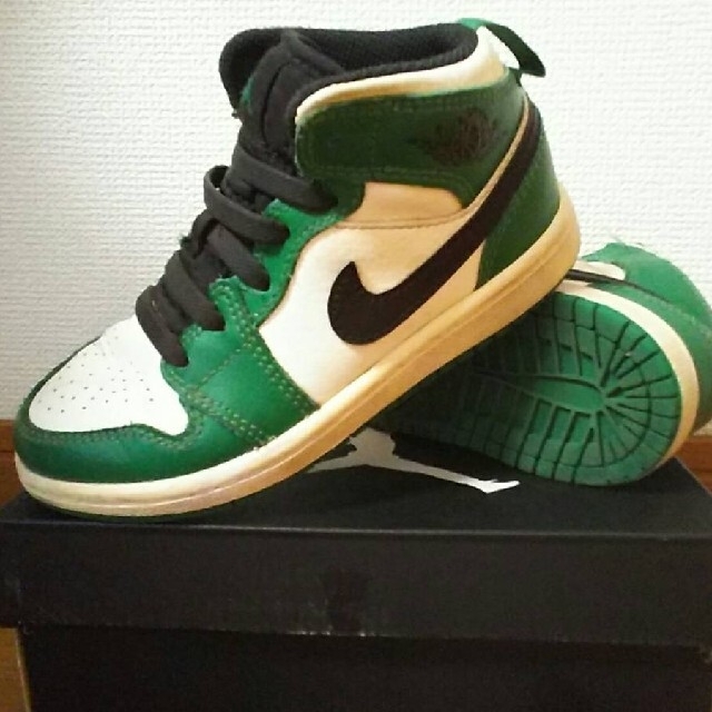 レアAir Jordan 1 Mid Se Ps Pineセルティック緑17cm