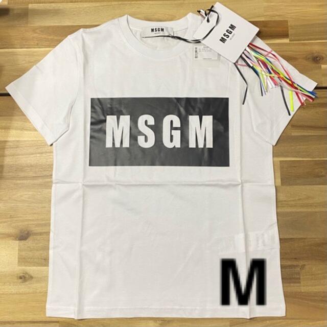 新品　MSGM レディース　M ボックスロゴTシャツ　ホワイト　白　プレゼント