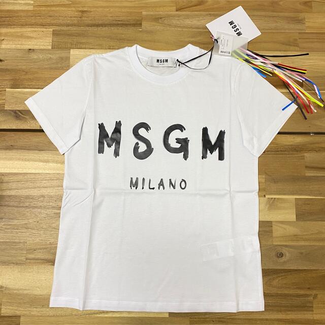 新品　MSGM レディース　XS ロゴTシャツ　ホワイト　半袖　白　プレゼント