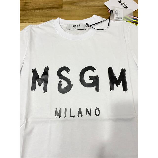 新品　MSGM レディース　XS ロゴTシャツ　ホワイト　半袖　白　プレゼント