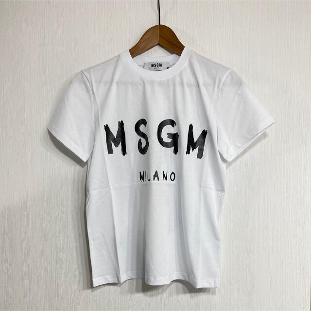 新品　MSGM レディース　XS ロゴTシャツ　ホワイト　半袖　白　プレゼント