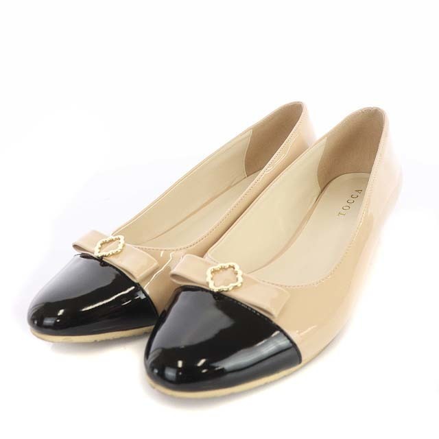TOCCA - トッカ 20AW パンプス エナメル 37 23.5cm ピンクベージュ 黒