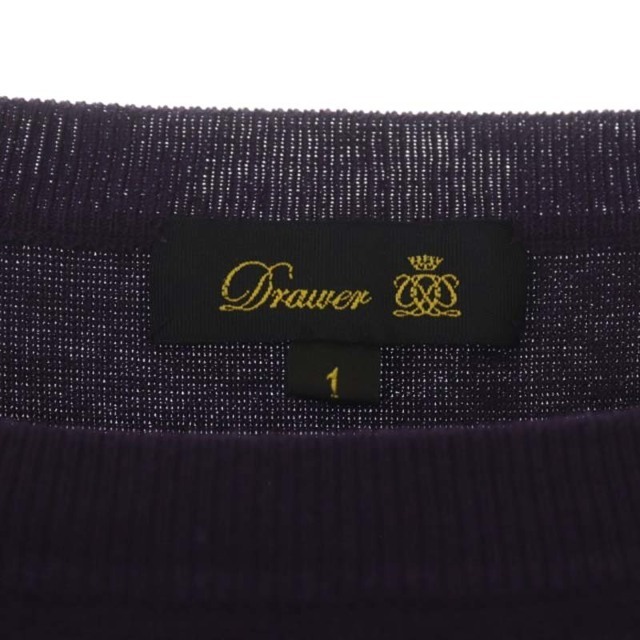 ドゥロワー Drawer ニット パープル ドレープスリーブ ニット サイズ1