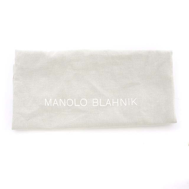 MANOLO BLAHNIK(マノロブラニク)のマノロブラニク ルタラ サテンフラット ミュール ビジュー 25.0cm 水色 レディースの靴/シューズ(ミュール)の商品写真