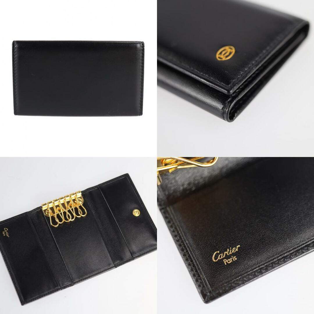 CARTIER カルティエ パシャ  キーケース L3000127 レザー   ブラック ゴールド金具  6連 【本物保証】 2