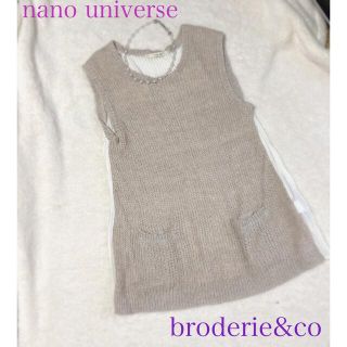 ナノユニバース(nano・universe)のBroderie&Co ナノユニバース ノースリーブ フレア ブラウス　ベスト(シャツ/ブラウス(半袖/袖なし))