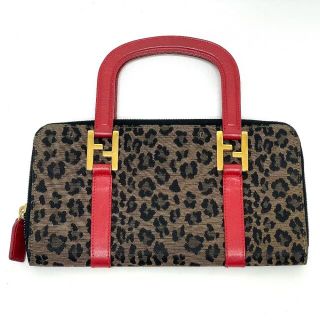 FENDI - フェンディ FENDI レオパード ヒョウ柄 FF金具 ハンドル ...