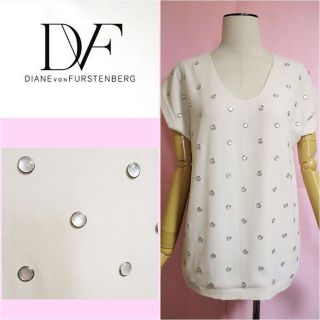 ダイアンフォンファステンバーグ(DIANE von FURSTENBERG)の【ダイアンフォンファステンバーグ】スタッズつきブラウス　トップス　プルオーバー(シャツ/ブラウス(半袖/袖なし))