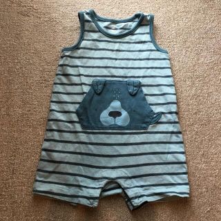 ベビーギャップ(babyGAP)の●ベビーギャップ　ボーダー　ノースリーブ ロンパース 　6〜12か月  (ロンパース)