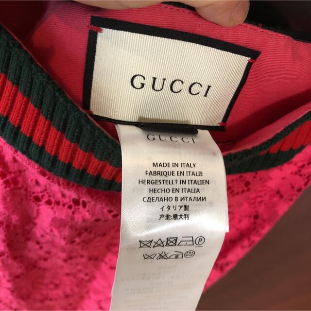 Gucci(グッチ)の美品　グッチ　レーススカート　GUCCI ピンク レディースのスカート(ひざ丈スカート)の商品写真