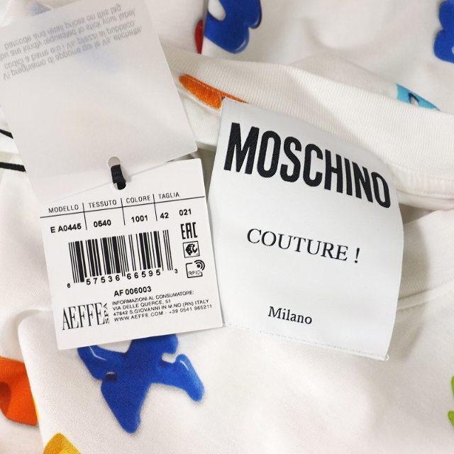 【新品】MOSCHINO  モスキーノ  ホワイト Tシャツ ワンピース 42