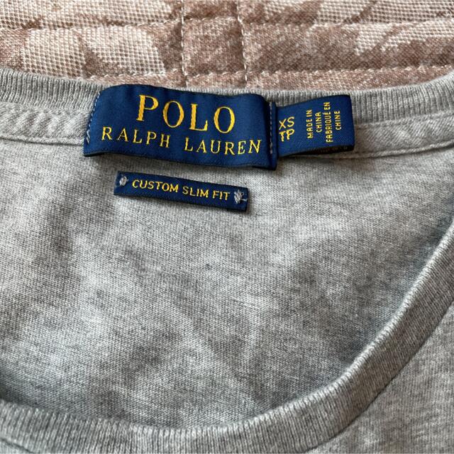 POLO RALPH LAUREN(ポロラルフローレン)の値下げ　ポロラルフローレン　ロゴTシャツ　グレー　XS レディース レディースのトップス(Tシャツ(半袖/袖なし))の商品写真