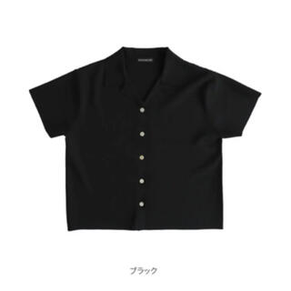 シールームリン(SeaRoomlynn)のsearoomlynn ハイストレッチKNITシャツ　ブラック(カットソー(半袖/袖なし))