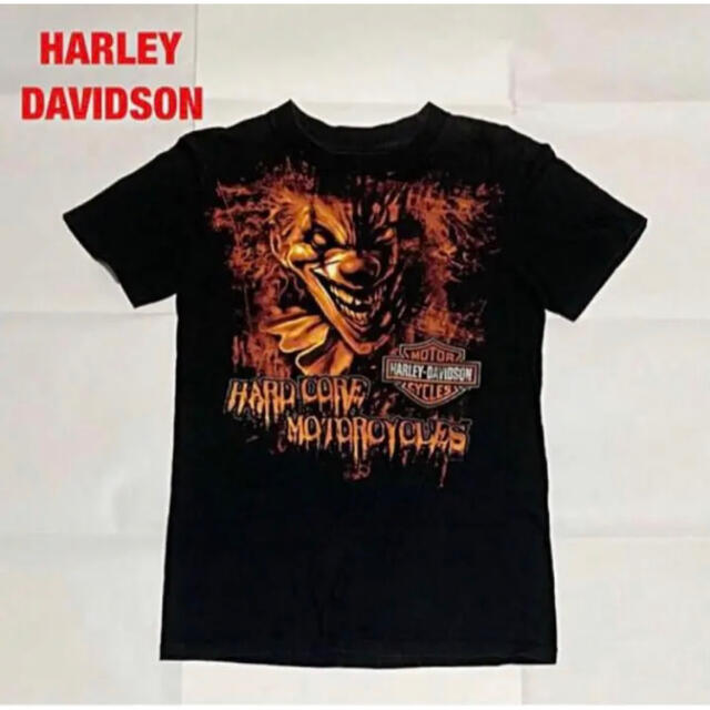 Harley Davidson(ハーレーダビッドソン)の【希少】HARLEY-DAVIDSON　プリントTシャツ　エンブレム　ピエロ メンズのトップス(Tシャツ/カットソー(半袖/袖なし))の商品写真