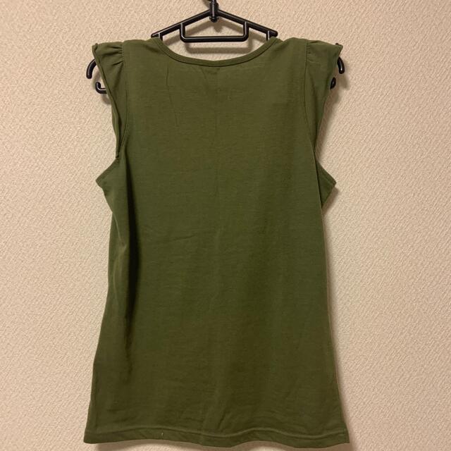 AEON(イオン)の女児　カーキ ノースリーブ キッズ/ベビー/マタニティのキッズ服女の子用(90cm~)(Tシャツ/カットソー)の商品写真