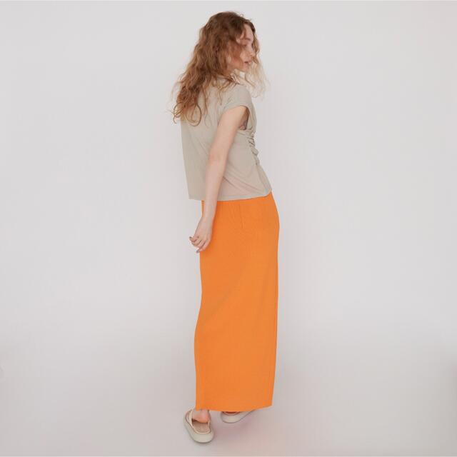 SeaRoomlynn RIBニットBasicスカート　オレンジ/Ｓサイズ