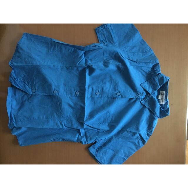 MICHEL KLEIN(ミッシェルクラン)のミッシェルクラン　青　シャツ　サイズ38 レディースのトップス(シャツ/ブラウス(半袖/袖なし))の商品写真