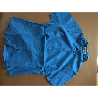 ミッシェルクラン(MICHEL KLEIN)のミッシェルクラン　青　シャツ　サイズ38(シャツ/ブラウス(半袖/袖なし))