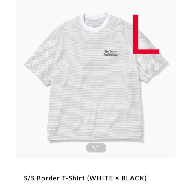 Ennoy S/S Border T-Shirt BLACK WHITE