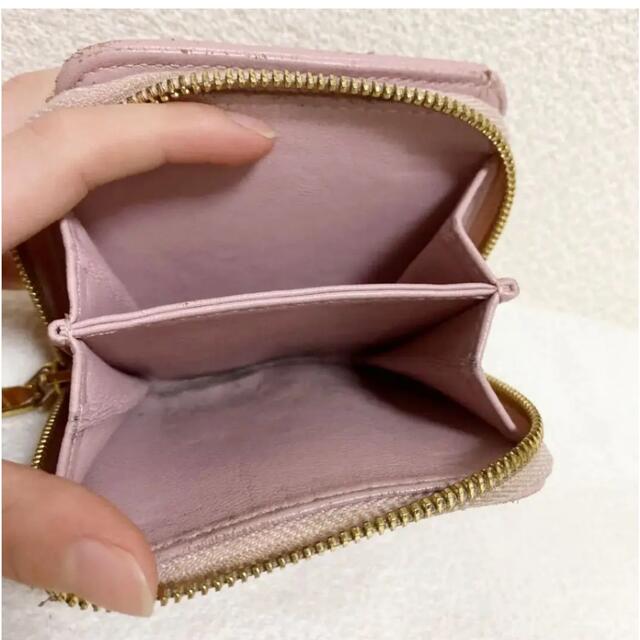 ♡美品♥︎MIUMIU 三つ折り財布 マテラッセ 金ロゴ ピンクベージュ