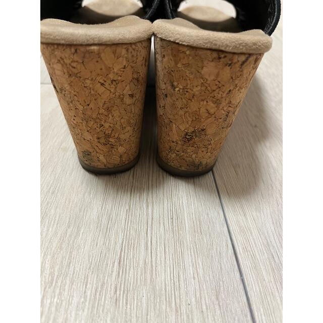 神戸レタス(コウベレタス)の神戸レタス　ウエッジソールサンダル(ブラックスウェード) レディースの靴/シューズ(サンダル)の商品写真