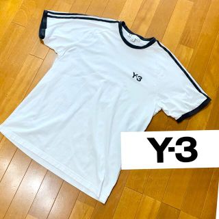 ワイスリー(Y-3)の美品！Y-3 ワイスリー Tシャツ バックプリント スリーストライプ(Tシャツ/カットソー(半袖/袖なし))