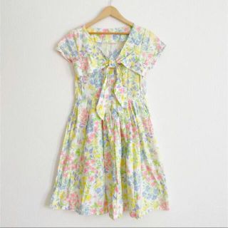 ロキエ(Lochie)の【vintage used 古着】 レトロ 花柄 ワンピース(ひざ丈ワンピース)