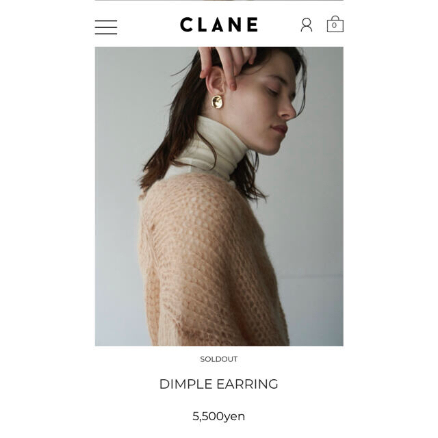 CLANE(クラネ)の【定価5,500円】7.12発売CLANE即完品　DIMPLE EARRING レディースのアクセサリー(イヤリング)の商品写真