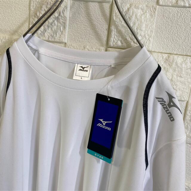 MIZUNO(ミズノ)の新品 mizuno ミズノ Tシャツ スポーツ ランニング 白 L メンズのトップス(Tシャツ/カットソー(半袖/袖なし))の商品写真