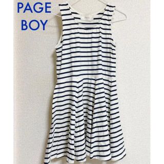 ページボーイ(PAGEBOY)のPAGE BOY ボーダーワンピース ネイビー　S(ひざ丈ワンピース)