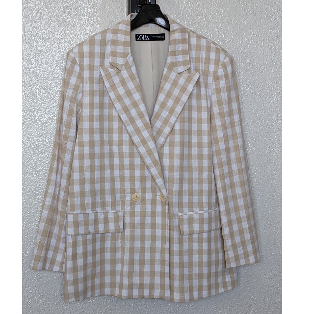 ZARA - ZARA ギンガムチェック柄ブレザー Mサイズ チェック柄 ZARA - ZARA ギンガムチェック柄ブレザー Mサイズ チェック柄
