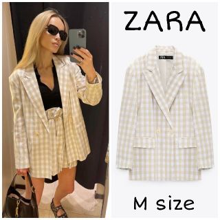 ZARAチェック柄ブレザーM