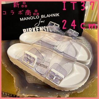 マノロブラニク(MANOLO BLAHNIK)の【新品第二弾コラボ】37 マノロブラニク×ビリケン　ホワイト(サンダル)