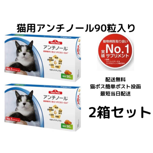 猫猫用アンチノール90粒入り新品未開封2箱