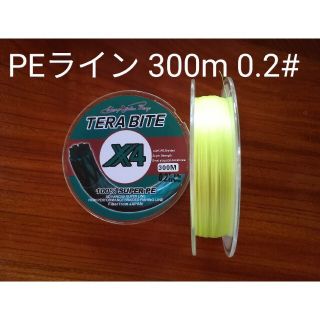 TERABITE PEライン(4本編み),300m巻,0.2#(釣り糸/ライン)