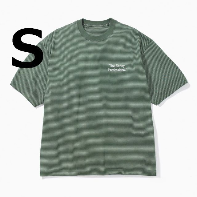 ennoy S/S Border T-Shirt GREEN × WHITE