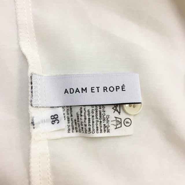 Adam et Rope'(アダムエロぺ)のアダムエロペ シャツ ブラウス 比翼仕立て 無地 タック 五分袖 38 白 レディースのトップス(その他)の商品写真