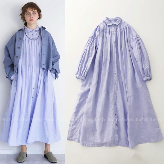 nest Robe - 完売品【nest Robe】リネン サークルギャザーネック nest Robe - 完売品【nest Robe】リネン サークルギャザーネック