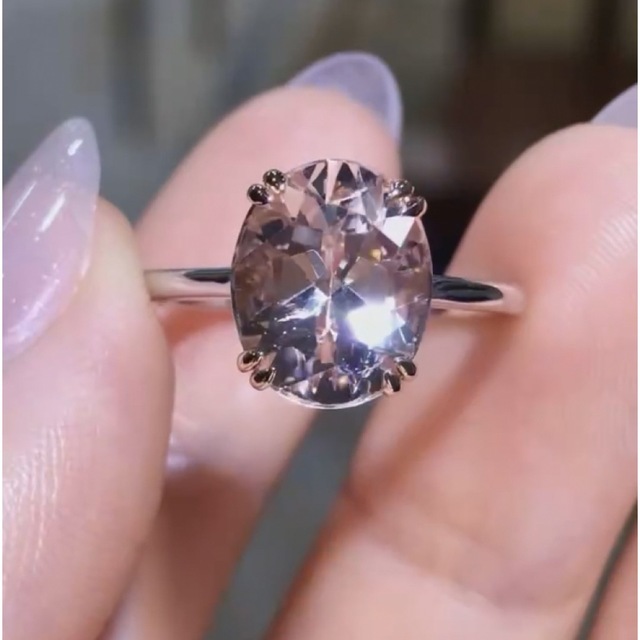 天然モルガナイト リング 3.13ct k18 ¥-