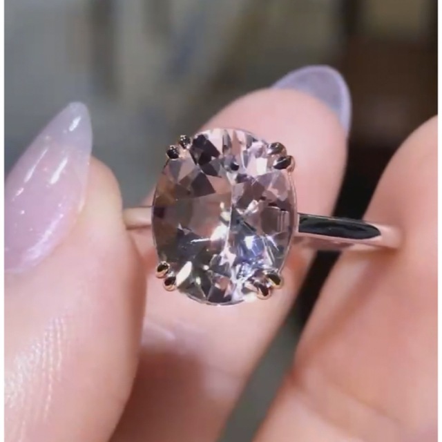 とっておきし新春福袋 天然モルガナイト リング ¥ k18 3.13ct リング