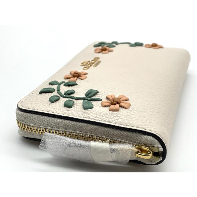 新作COACH ミディアム 財布フローラル ウィップステッチ