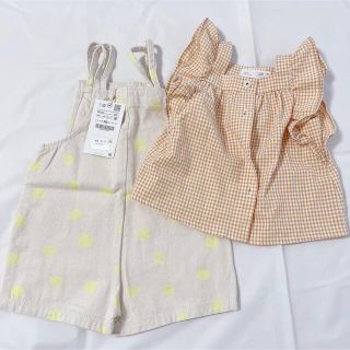 ザラキッズ(ZARA KIDS)のZARA サロペット＋トップス(Tシャツ/カットソー)