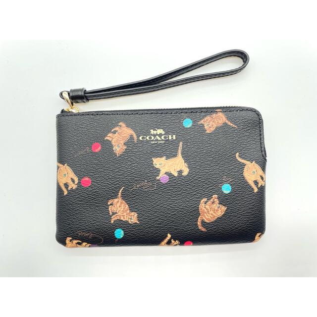 COACH(コーチ)のCOACH 【C6434】コーチ リストレット ポーチ ねこ柄 キャット猫 レディースのファッション小物(ポーチ)の商品写真