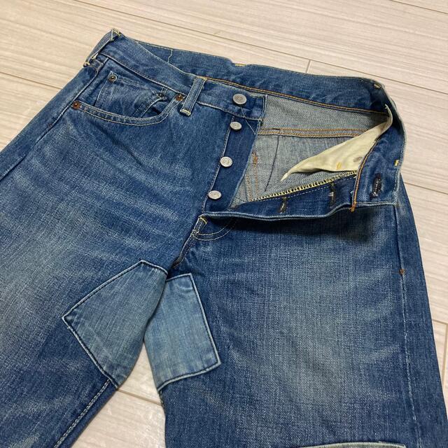 濃紺パッチワークカスタム◆Levi's66501◆W32日本製復刻ジーンズ681