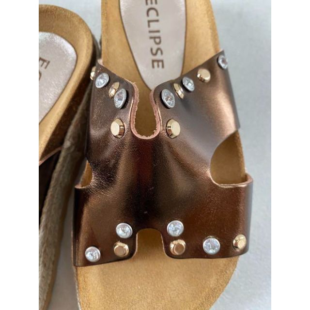 《ECLIPSE》エクリプス 厚底フラットサンダル ブロンズ系 (f479) レディースの靴/シューズ(サンダル)の商品写真