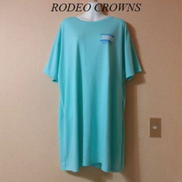 RODEO CROWNS(ロデオクラウンズ)のRODEO CROWNSロデオ♡王冠をプリントBIGシルエットTシャツワンピ レディースのワンピース(ひざ丈ワンピース)の商品写真