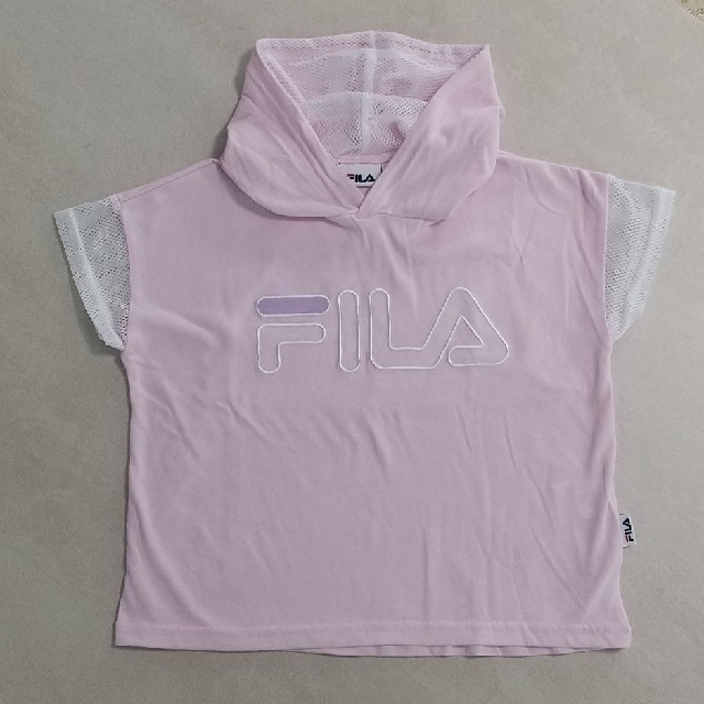 FILA(フィラ)のFILA Tシャツ フードつき ピンク 120 キッズ/ベビー/マタニティのキッズ服女の子用(90cm~)(Tシャツ/カットソー)の商品写真