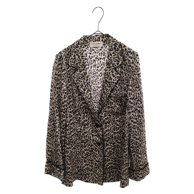 充実の品 pattern Leopard 652293 サンローランパリ PARIS LAURENT SAINT - Laurent Saint Silk パジャマジャケット シルクブレザー パターン レオパード Blazer フライトジャケット